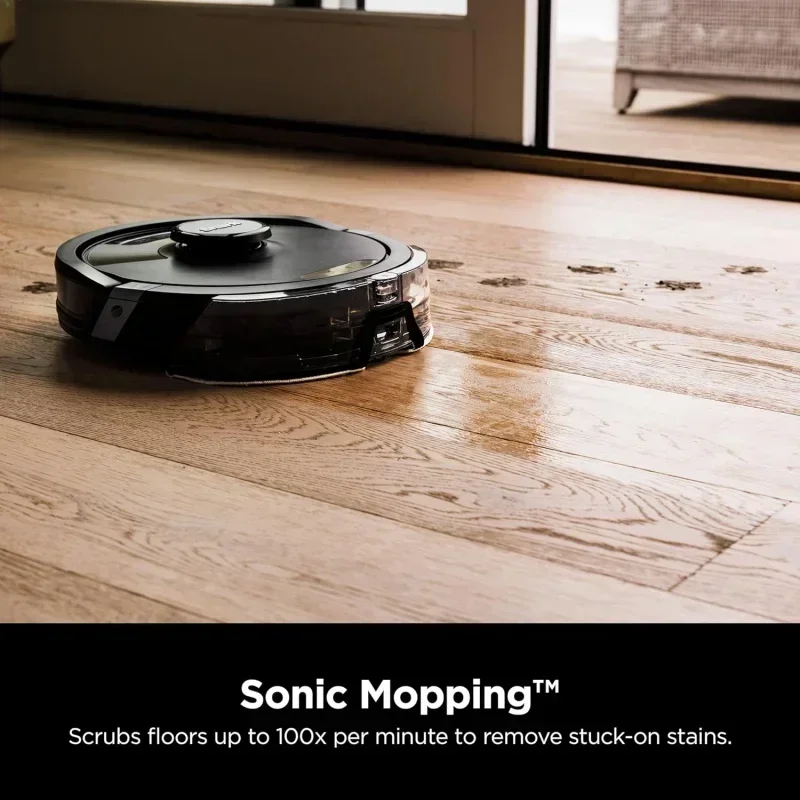 QWShark AI Ultra 2-in-1 Robot Vacuum & Mop with Sonic Mopping,Matrix Clean,Home Mapping,HEPA Bagless Self Empty Base and 2