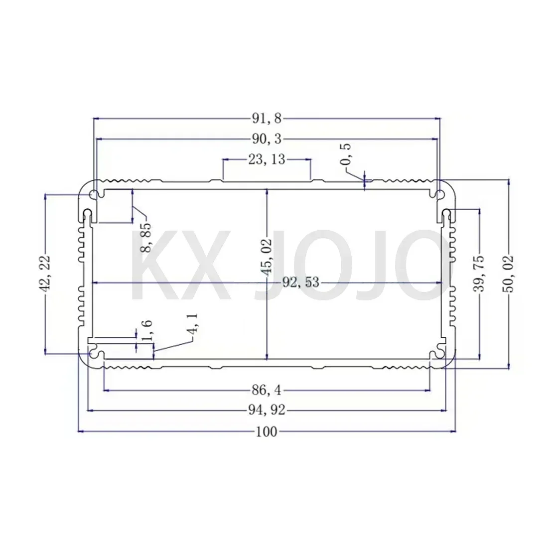 Aluminum Enclosure 100*50*100mm Split Case Surface Circuit Board Power Instrument Profile Controller Customization