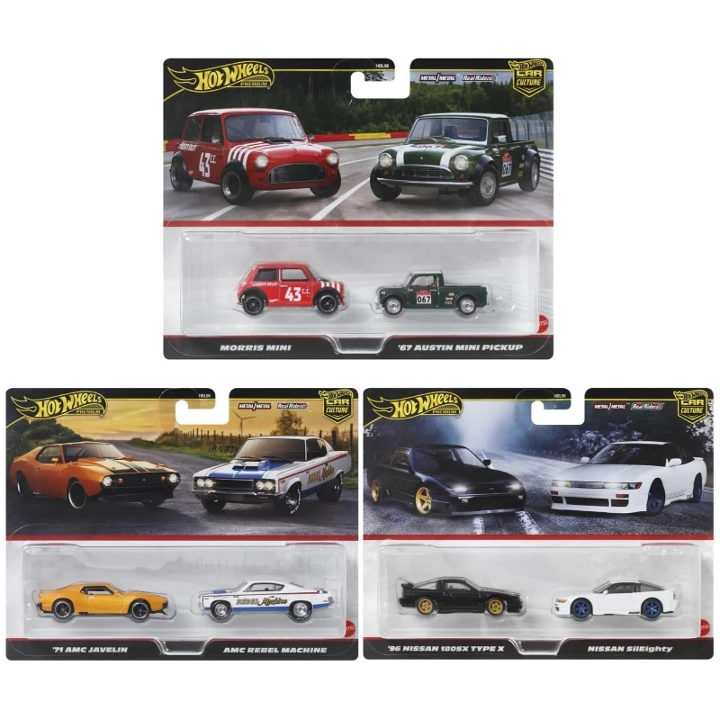 Presale Hot Wheels Premium Car Culture Deicast 1/64 Toys for Boys Morris Mini Pickup Nissan Sileighty Amc Javelin Model Gift