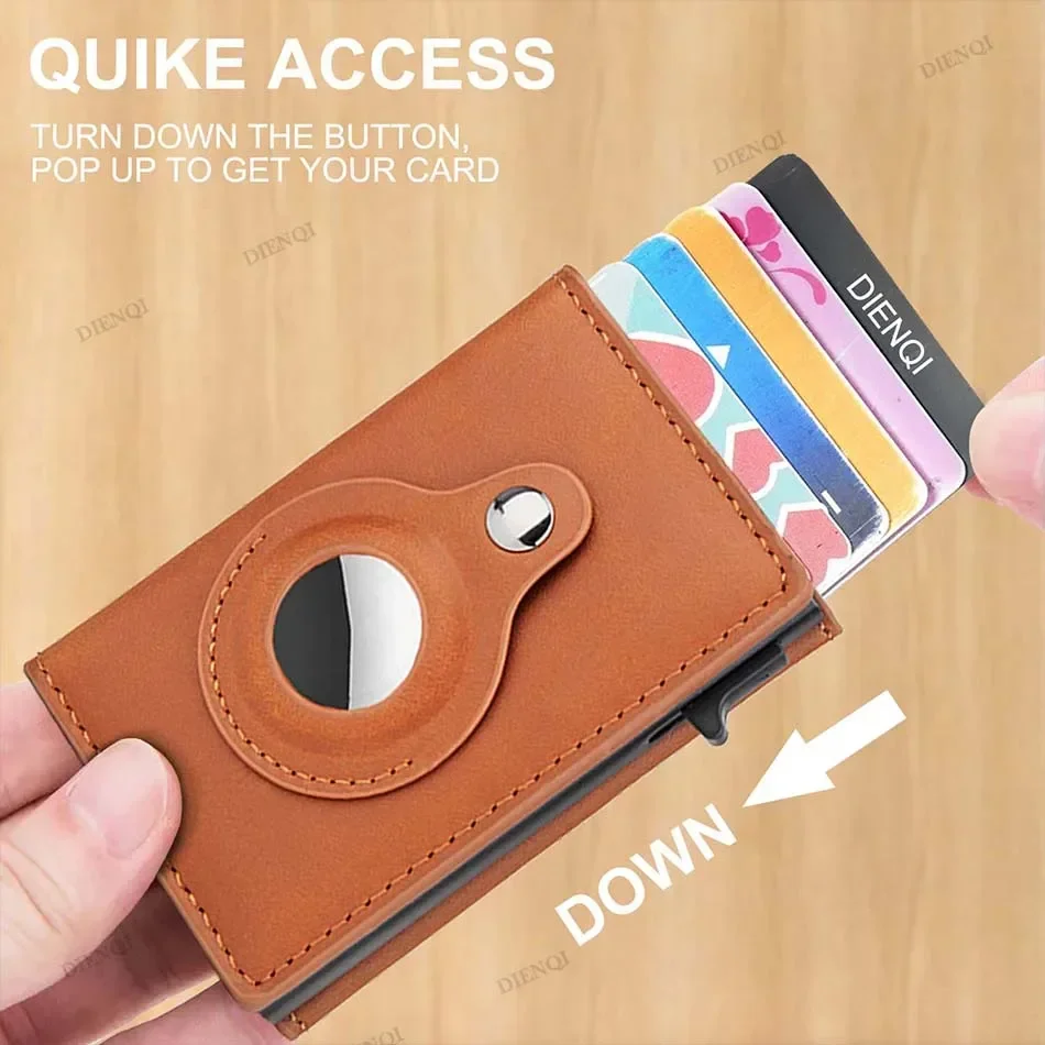 Anti-Verlust AirTag Geldbörse für Herren, RFID-Kartenhalter, Pop-Up Carbonfaser-ID-Bank-Kreditkartenhalter, Geldtasche, Fronttasche, schlanke Geldbörsen – Detail 7