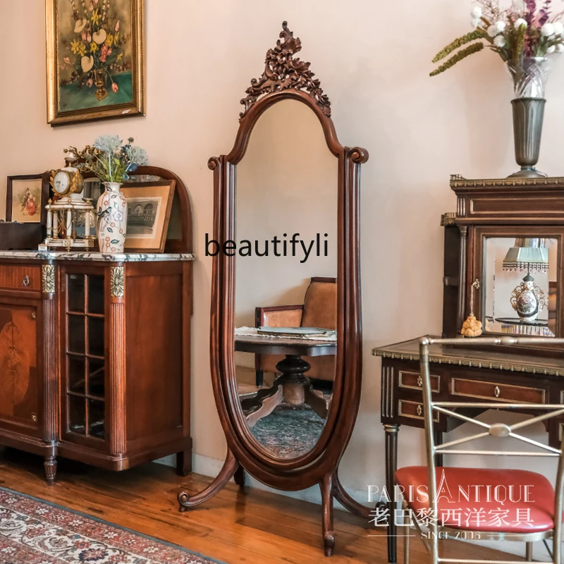 

Classical furniture French rococo style mahogany full-length mirror