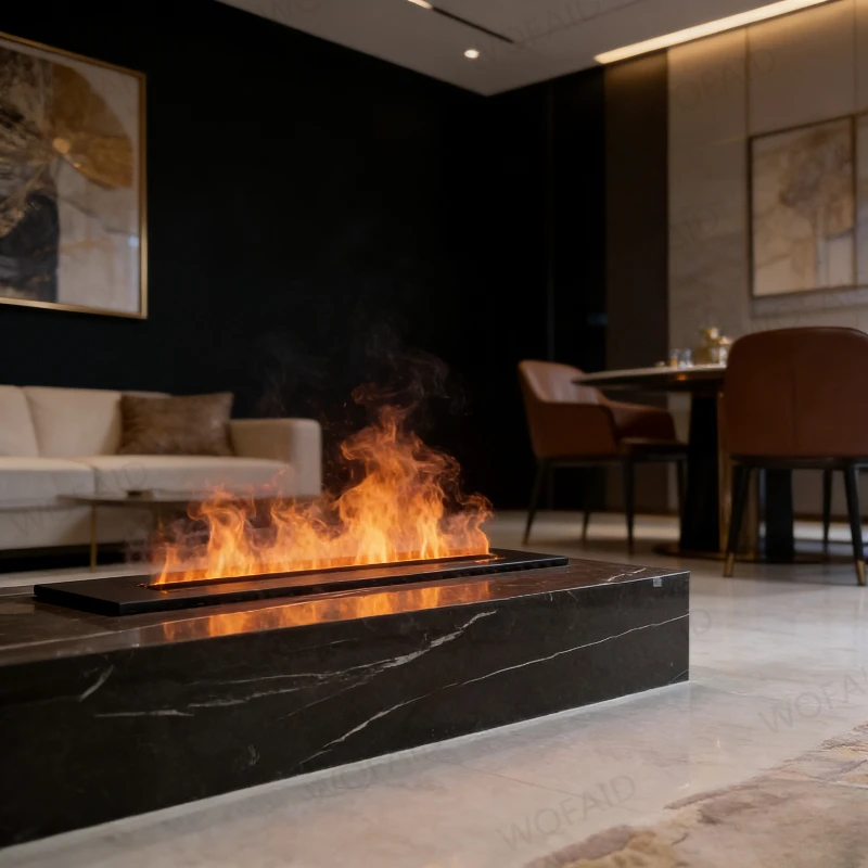 

Электрический камин без дыма и золы с 3D-эффектом голографического пламени, безопасный для детей, без открытого пламени, для дома