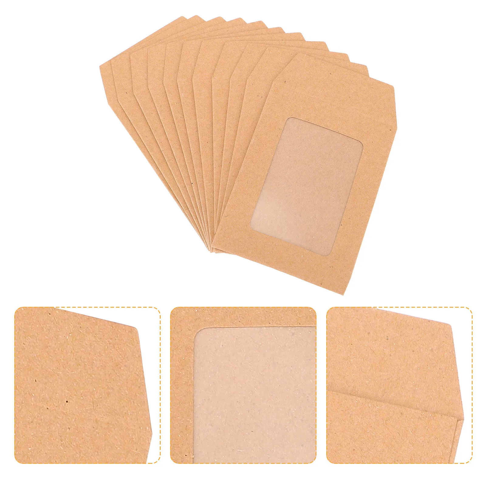 25Pcs Transparent Document Folder Kraft Paper Envelopes Smooth Writing Blank Cards Storage Organizer Kraft Paper Envelopes
