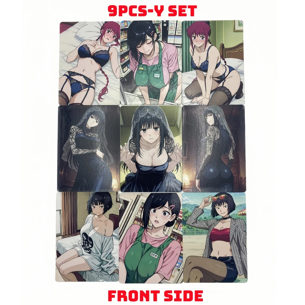 

9 шт., карты аниме «Сакамото», редкое бикини, сексуальный телесный Осараги Сяотан Лу Аой Сакамото Obiguro ACG, голографическая карта, подарок для фанатов