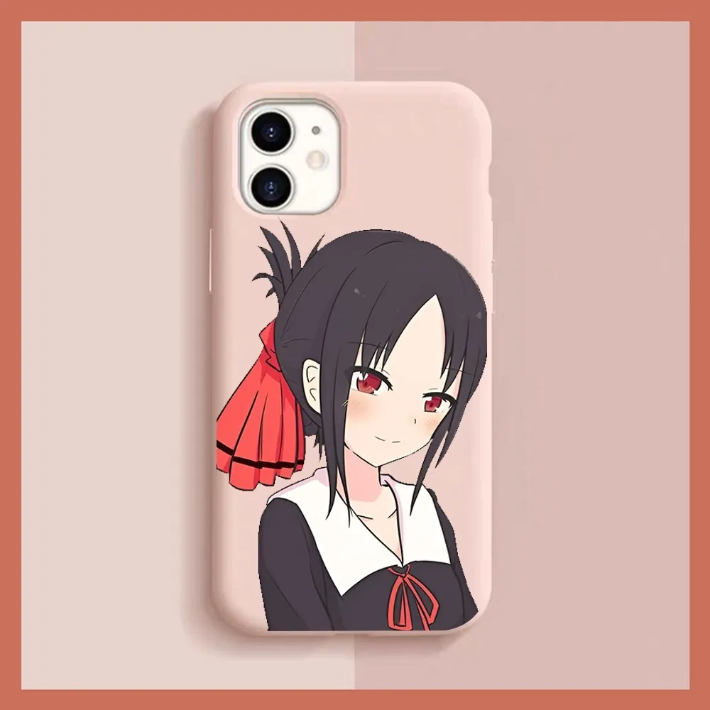 Kaguya Sama Love is War Phone Case for iPhone 14 11 12 13 Mini Pro Xs Max 8 7 6 6S Plus X XR Solid Candy Color Case