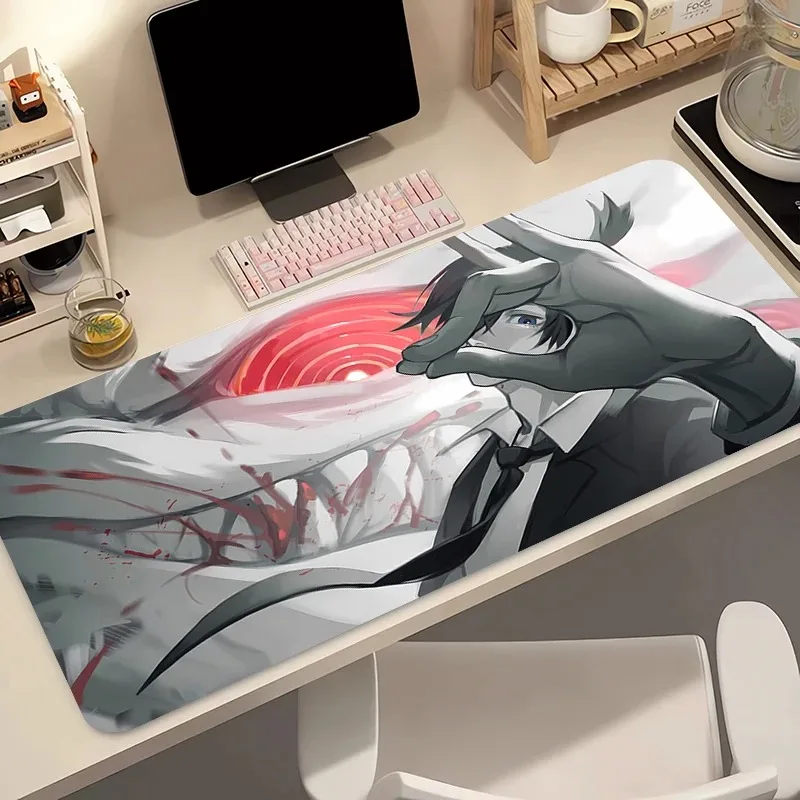 

Mouse Pad HD Anime Gaming Accessories Keyboard Pad Chainsaw Man Hayakawa Aki Desk Mat Gamer Cabinet Mousepad Cool Fox Mouse Mat