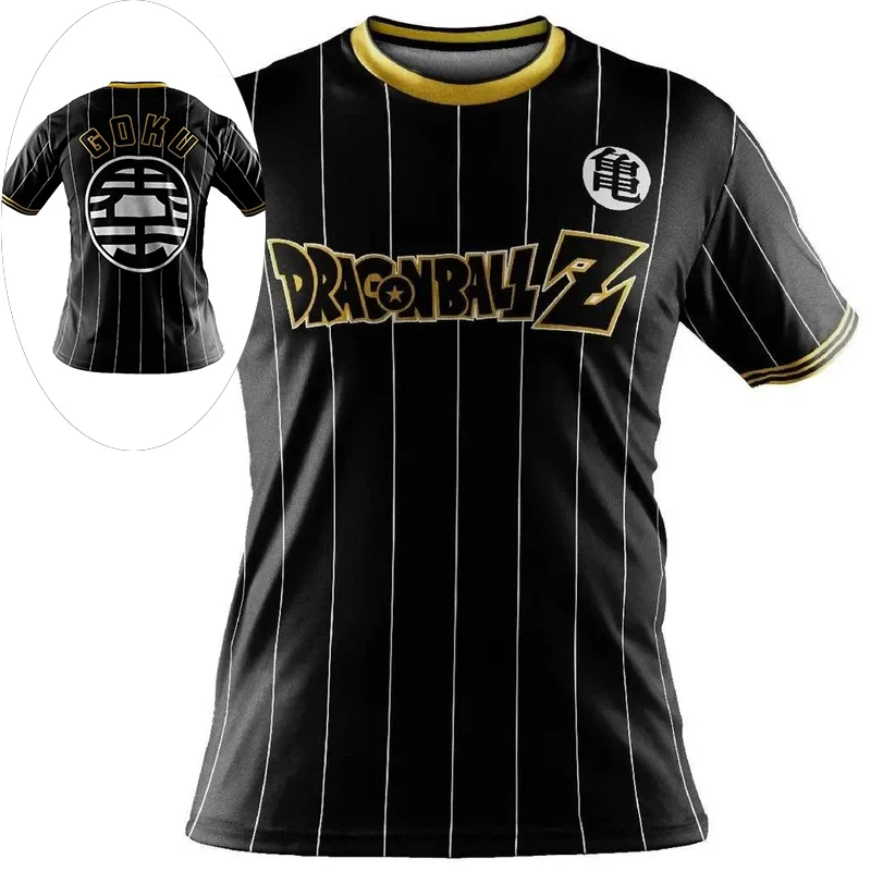 2026 Sommer Dragon Ball Z Goku Kame Symbol Fußballtrikot, 3D-Druck Polyester Übergroßes Lockeres Sport-T-Shirt für Männer Frauen Kinder