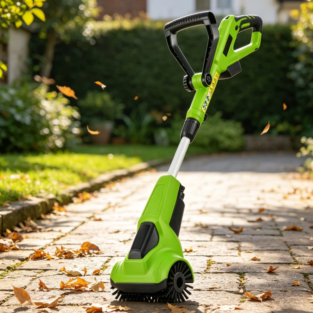 Vertak 20V Garden Push Lawn Sweeper Li-ion Battery Cordless Patio Clean Power Scrubber Electric Brush Sweeper