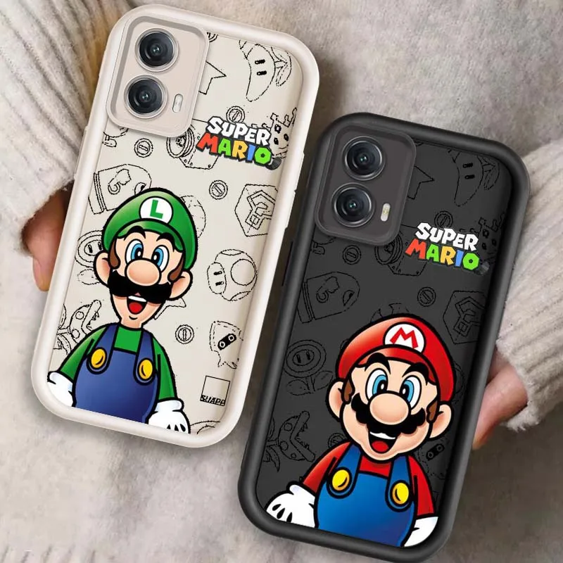 

Cartoon M-Marios Cute For Motorola G85 Edge 50 G24 G35 E14 G04 G34 G Stylus G54 G13 G32 G14 5G Eye Ladder Phone Case