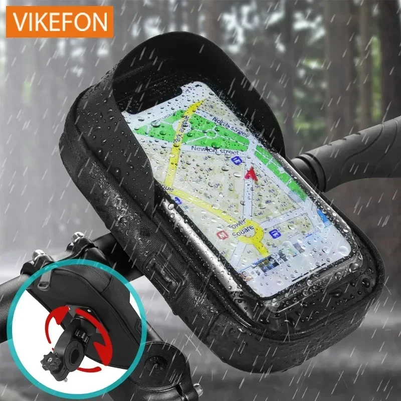 Waterproof 360° Rotation Bicycle Motorcycle Front Frame Phone Holder Easy Universal Navigation Smartphone Bracket For All Phones