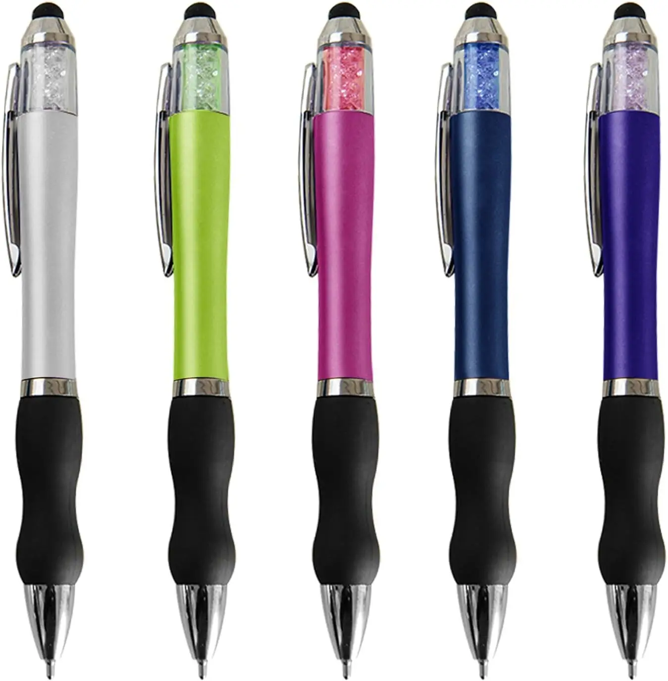 

Ballpoint Pens 8 Pack with Stylus Tips 1mm Medium Point Black Ink Pens for iPad Touch Screen Writing