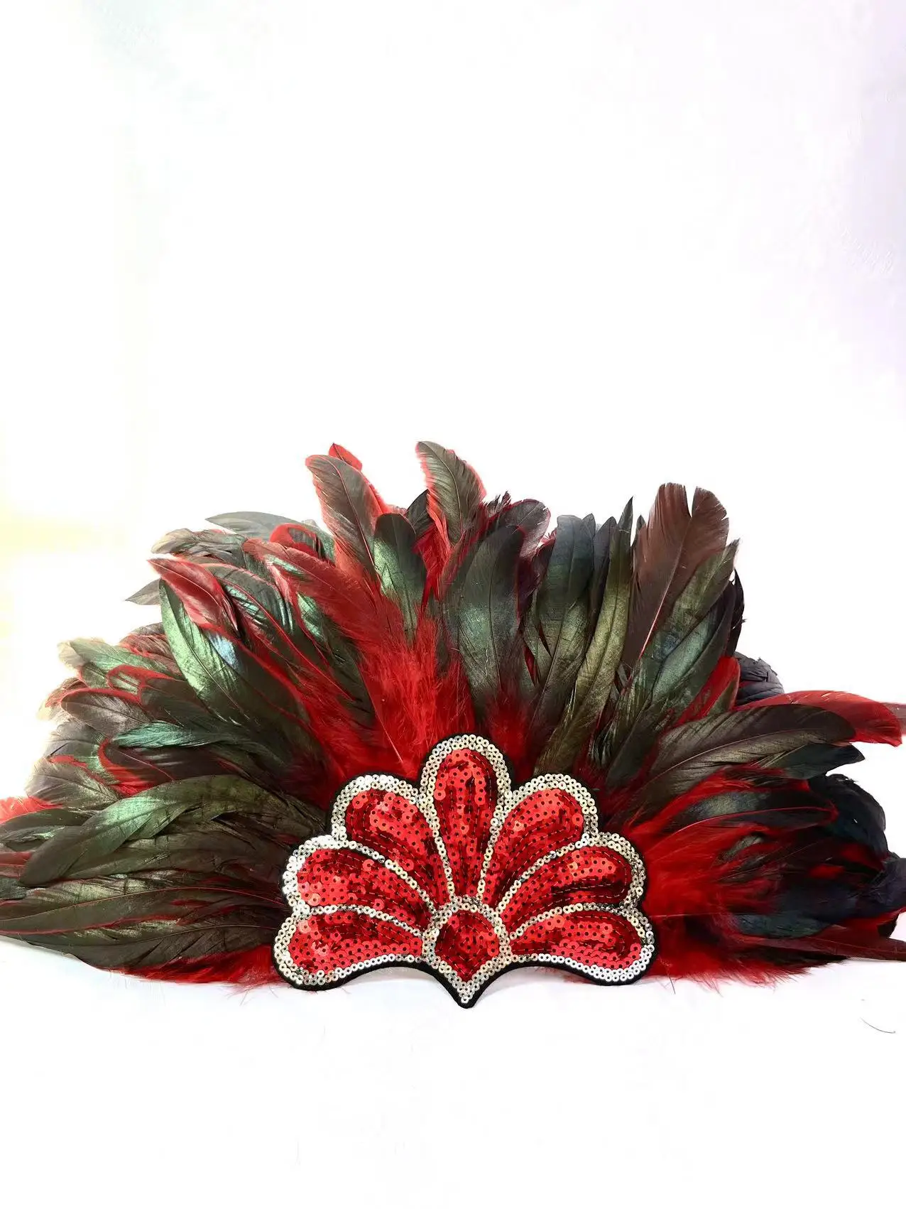 Diadema de plumas coloridas, Carnaval de Brasil, disfraz indio de hombre primitivo, disfraz de Halloween