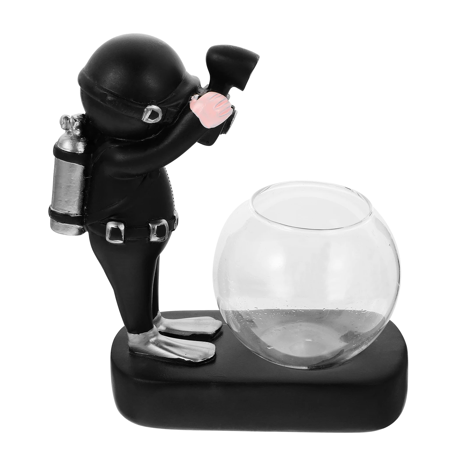 

1Pc Durable Resin Glass Spaceman Hydroponic Vase Adornment Creative Home Decor