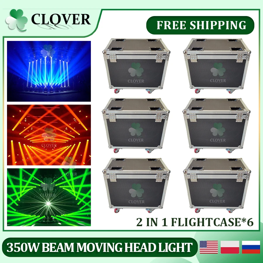 

0 Tax 6Pcs Flight Cases For Beam 350W Moving Head Light Beam Light Sharpy Beam 350W Gobo Moving Head Light Stage Equipment