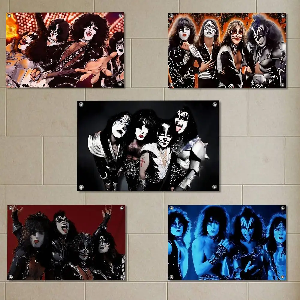 

Paul Stanley KISS Gene Simmons High-Quality Flag Tapestry Printed Wall Decor Indoor Outdoor Use for Party Home Bar