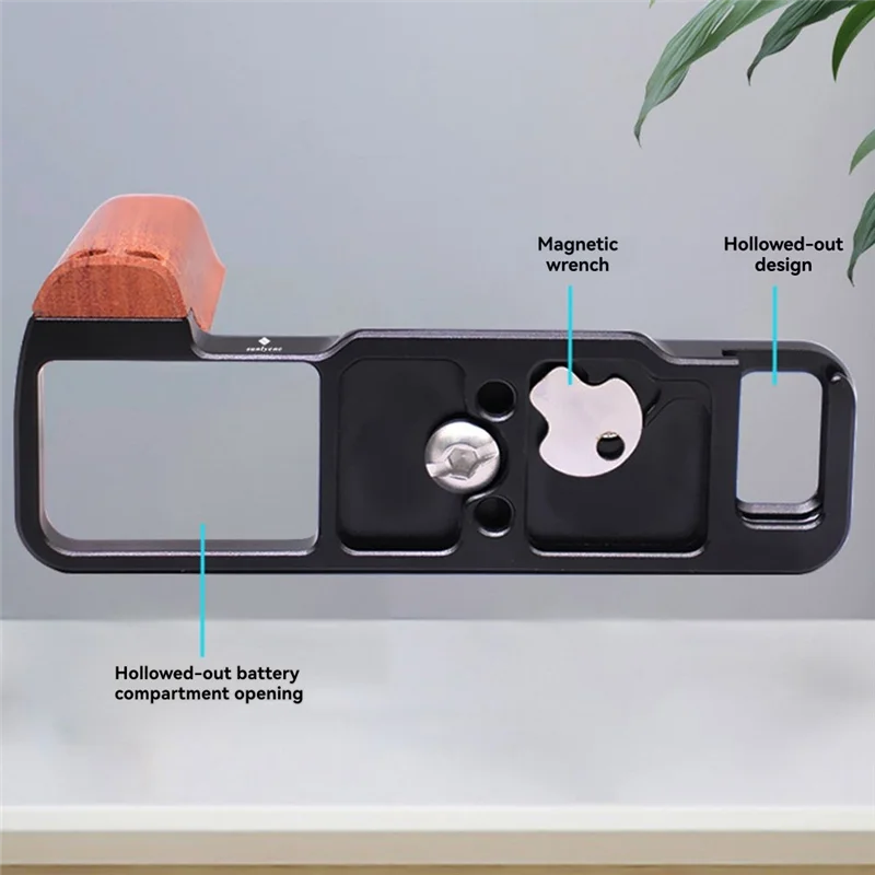 【Sleek Design】Photography Shooting Accessories For Fuji X-E5 Camera Quick Release Plate Solid Wood Handle For FUJIFILM Micro Sin