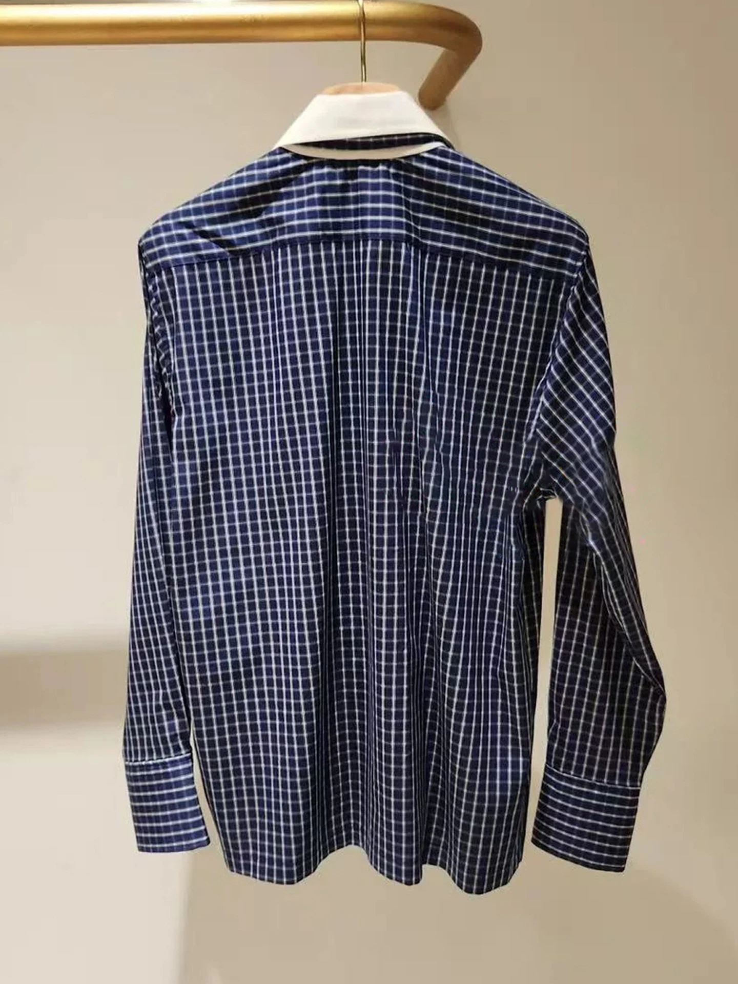 Ele Plaid irt col cravate collège Sle haut pour les femmes automne hiver saisonnier longue Sve décontracté confortable ajustement Blouse