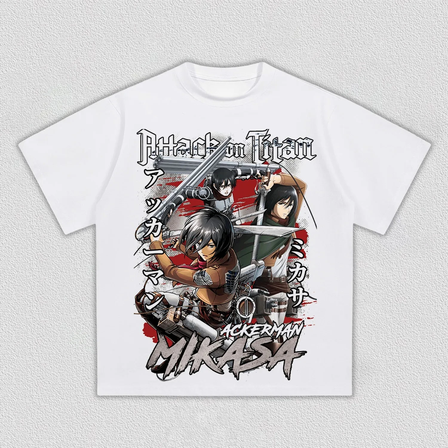 Attack on Titan Mikasa·Ackerman Anime Printing T-shirt Men's Clothing Women's 2026 Summer New High Quality Cotton T Shirt