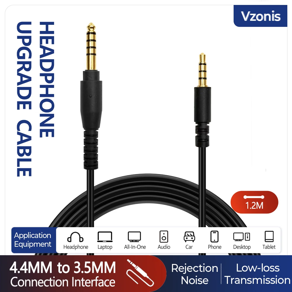 4.4MM to 3.5MM jack plug Technical Headphone Upgrade Cable Audio Replacement Line Suitable for Audio-Technica ATH-GDL3 GL3