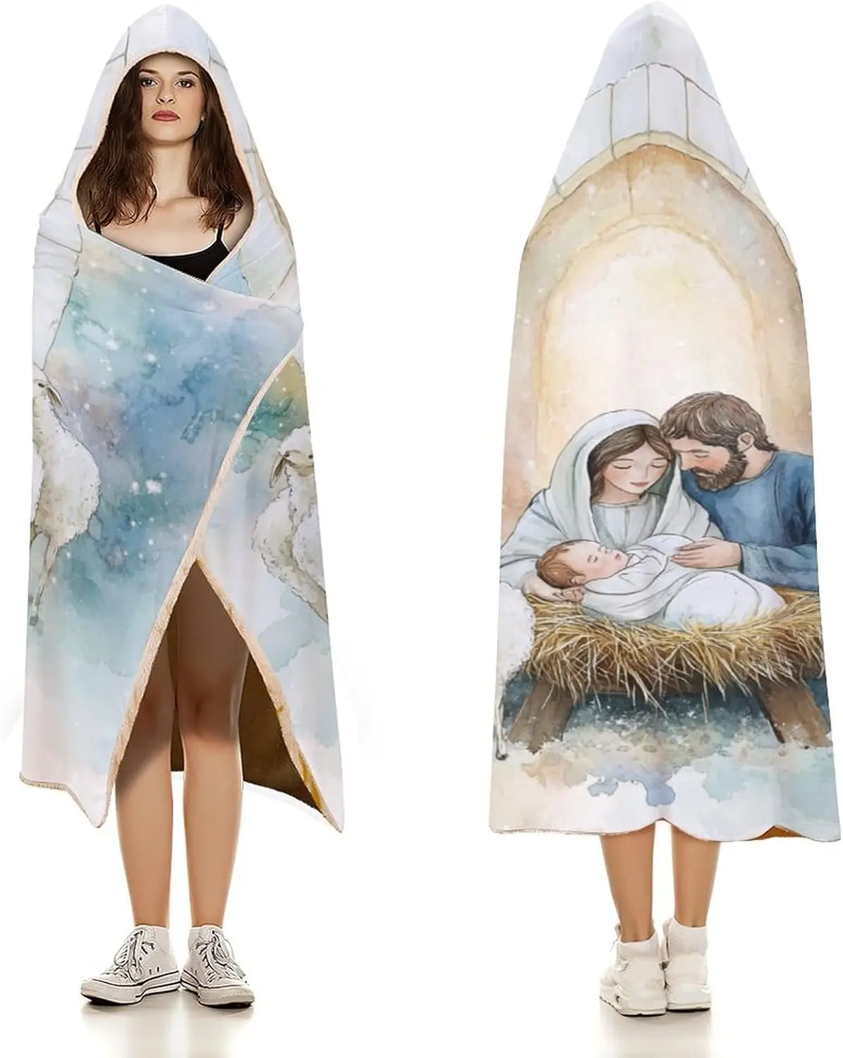 شاحنة حمراء مع شجرة عيد الميلاد والعلم مقنعين بطانية شجرة عيد الميلاد عطلة الشتاء أفخم الدافئة رقيق بطانية يمكن ارتداؤها بطانية