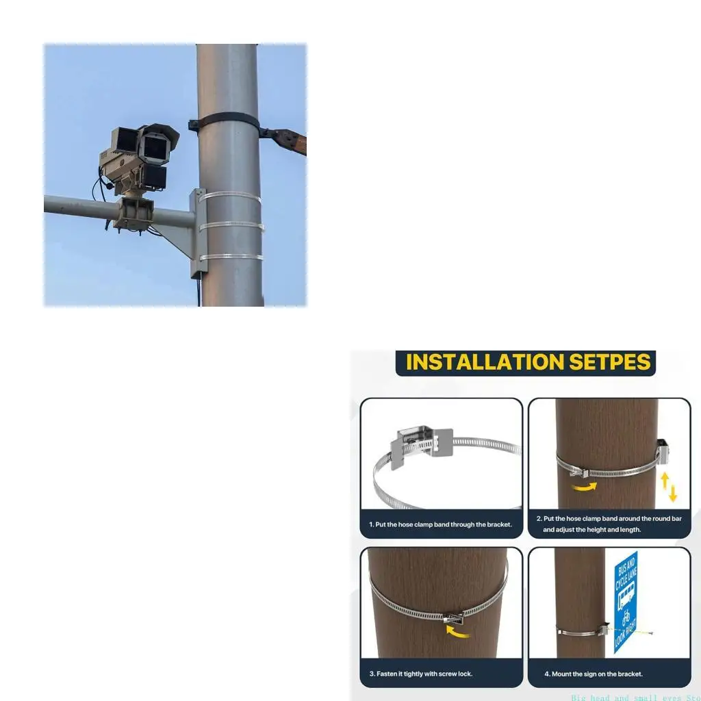 581C Vertical Poles Wall Mounting Brackets Easy to Adjust Size Cameras Mount For Solar Panel Installations