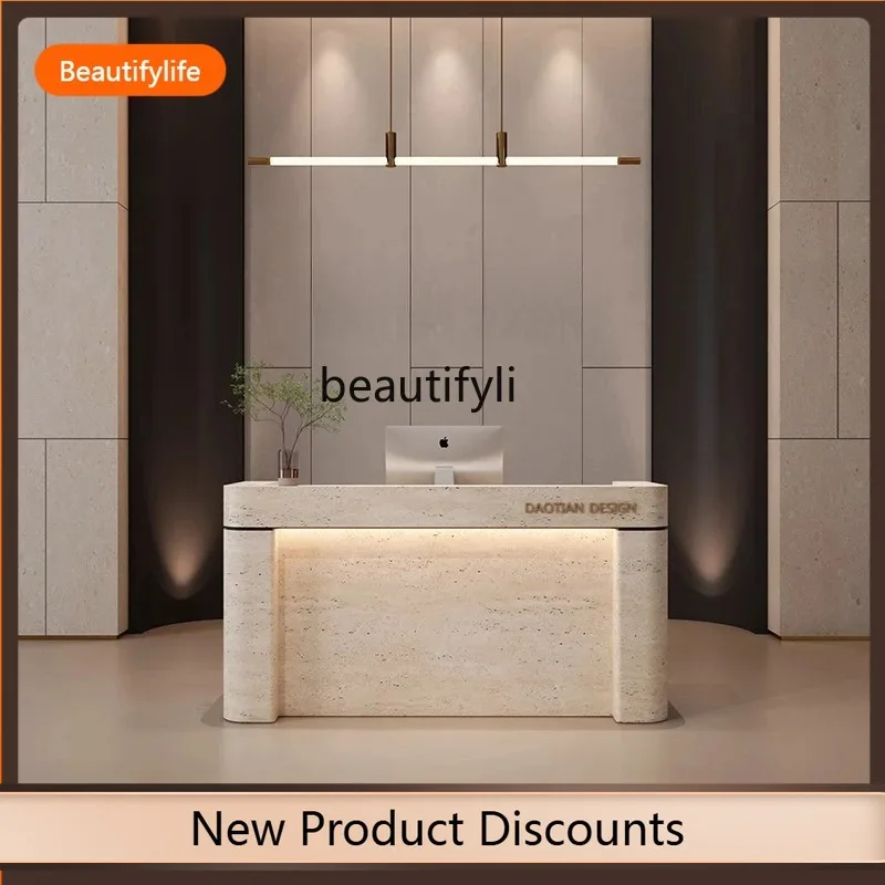 

F109 Small hotel reception desk Travertine bar beauty salon checkout page Clothing shop Barber shop counter Sales department Fro