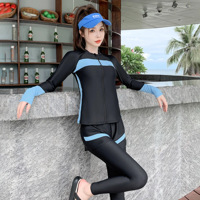 Diving Suit for Women, Long Sleeved Split Body, Quick Drying Surfing Suit, Large Size, Jellyfish, Scuba Diving Suit, Four Piece