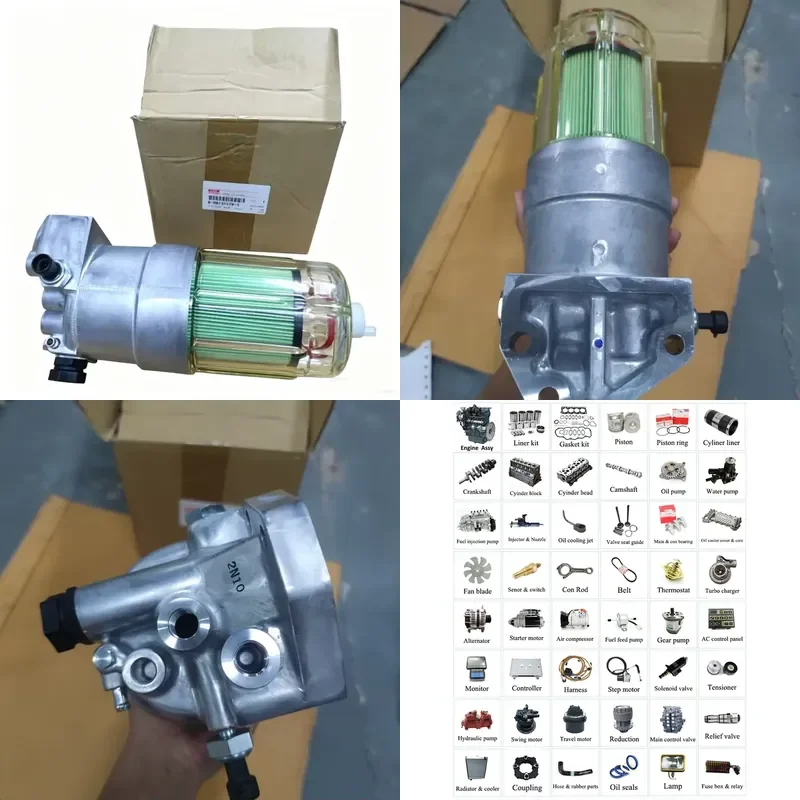 Fuel Filter Assembly 8980758551 8980867230 for Isuzu 4BG1 4HK1 6BG1 6HK1 Hitachi ZX330-3 Excavator Parts