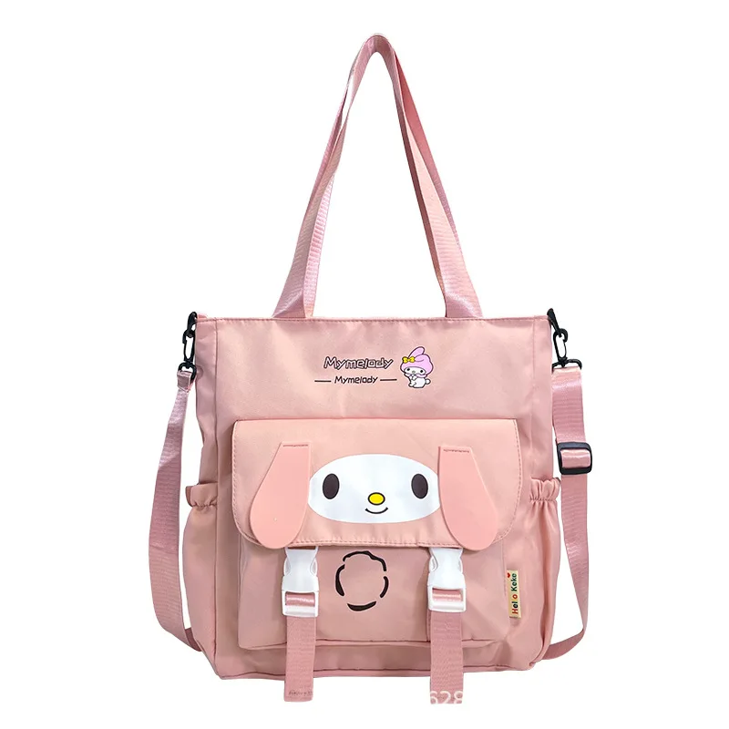 Hello Kitty Cartoon Cute Cinnamon Dog One-shoulder Crossbody Tote Bag Junior High School College Student Tutorial Bag Canvas Bag