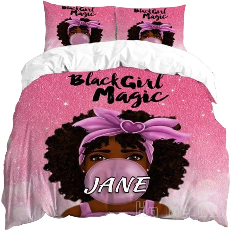 

Natures пододеяльник от Ho Me Lili, настраиваемое имя, афроамериканская черная девушка, мягкий всесезонный комплект постельного белья с наволочкой