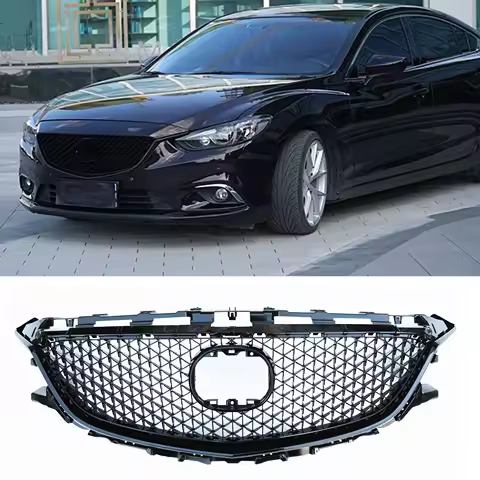 Front Grille Racing For Mazda 6 2014-2016 2015 Honeycomb Style Black Car Upper Bumper Hood Intake Cover Mesh Kit Grid