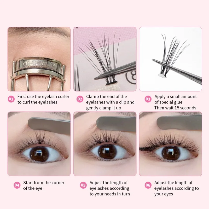 20Pcs X 3 Sizes False Eyelashes Set Lightweight Combo Individuals Eye Lashes Makeup Natural Long Mix Tools Mascara Maquiagem