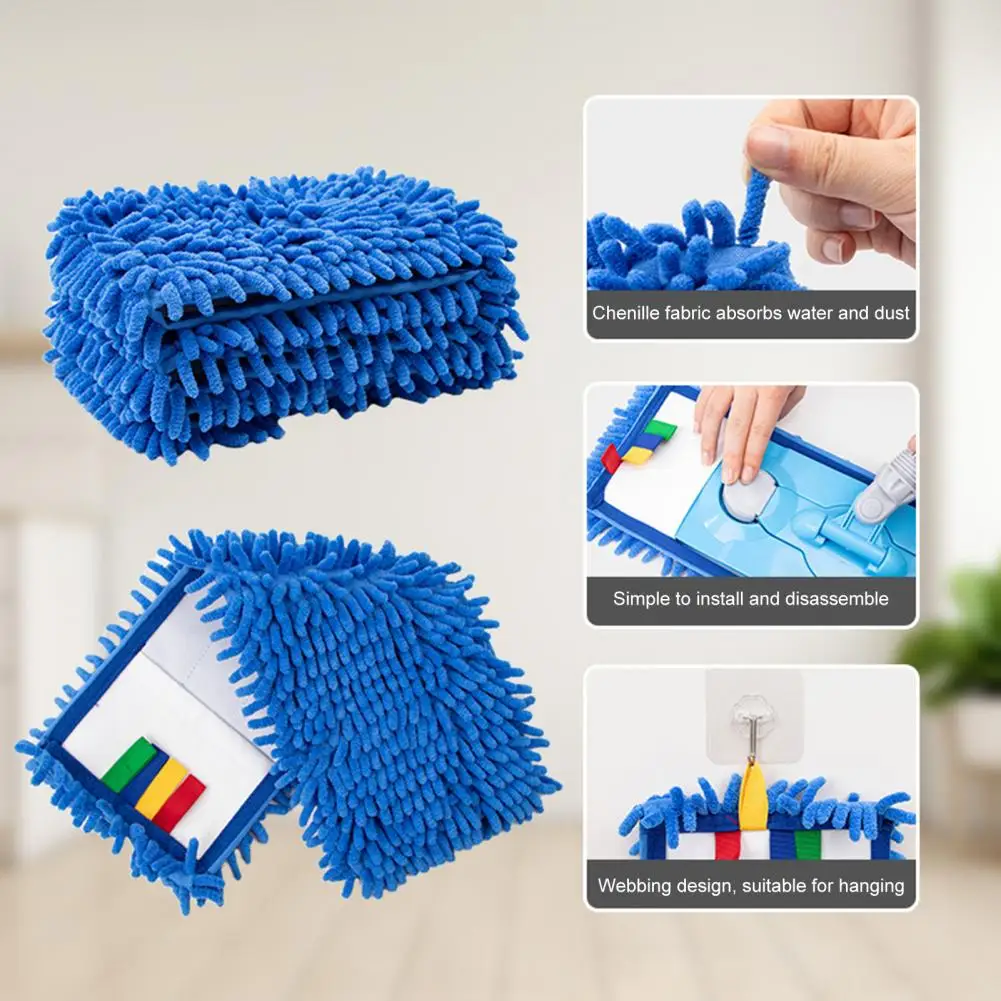 Quick Dry Dust Removal Mop Pads High Absorbency Microfiber Mop Cloth for Versatile Home Office Wet Dry Mopping Pads for Dirt