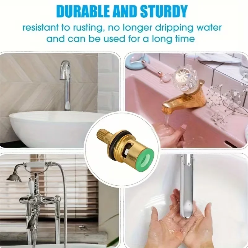 2pcs Faucet Valve Core Replacement Universal Quick Open Single Hot And Cold Water Faucet Valve Kitchen Bathroom Accessories