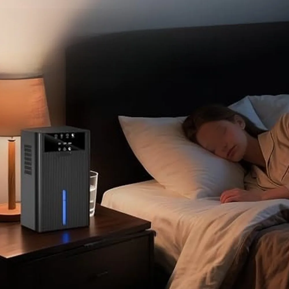 Portable Silent Dehumidifier 7-Color Night Light Timer Auto Shut Off For Bedroom Bathroom Kitchen Up To 25sqm Home Air Drier