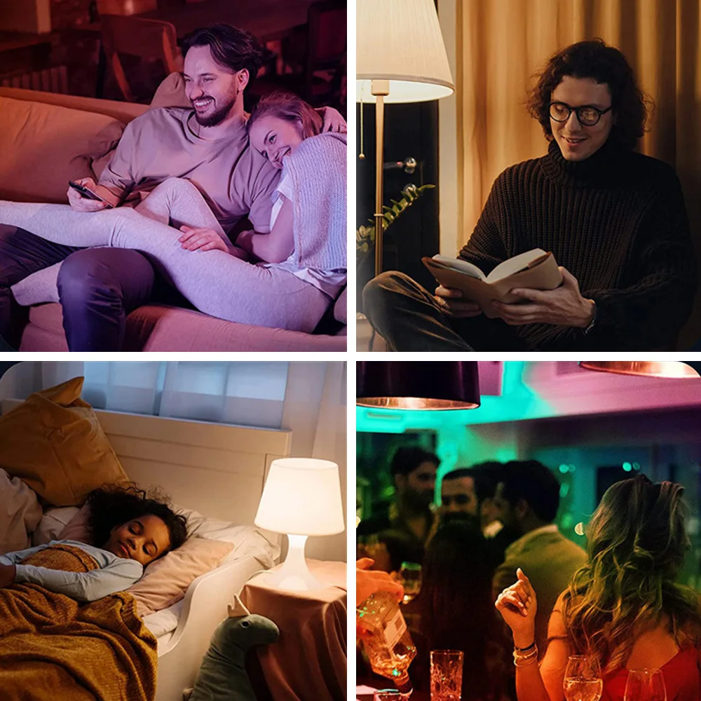 Tuya E27 LED Lights Bulb RGB+CCT Dimmable Timing Lamp Smart Life APP Control Smart Bulb Compatible for IOS/Android AC85-265V