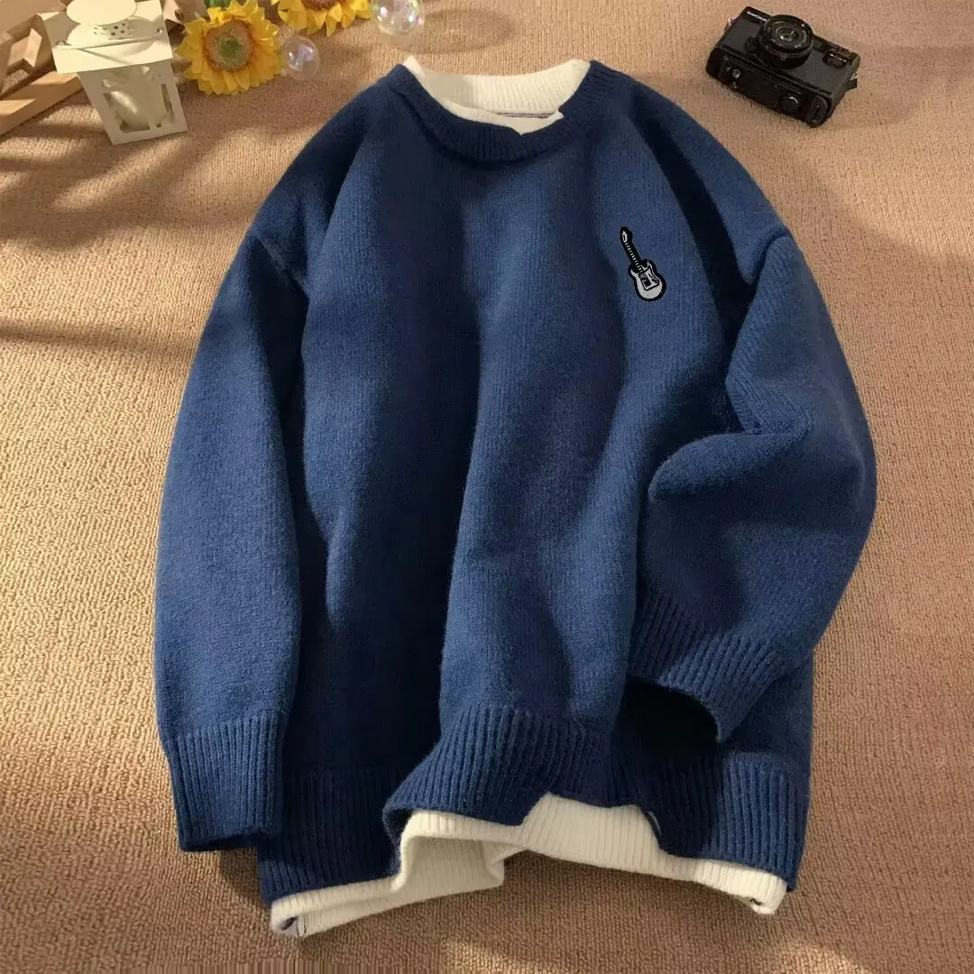 

Простой плюшевый свитер из двух частей с оленем, новый ленивый темперамент, художественная мода, тренд Харадзюку, универсальный