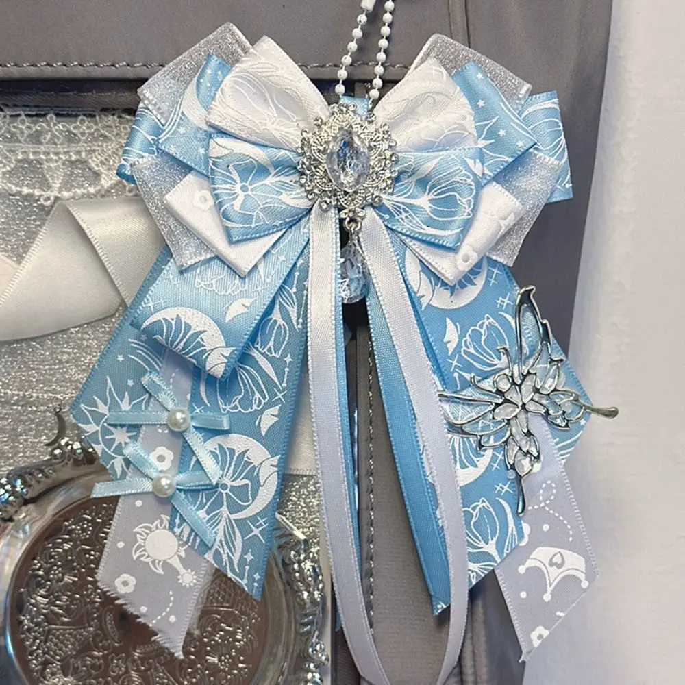 Double Layer Ribbon Itabag Decoration Handmade Jewelry Long Streamers Anime Periphery with Pin Knot Bowknot