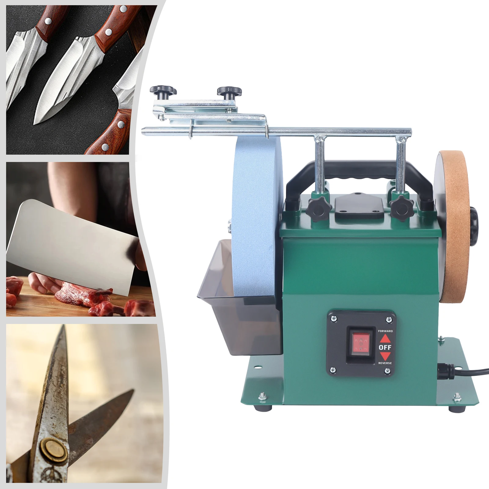 10 Inch Electric Knife Sharpener Sharpen Polishing Machine Sander Blade Grinding, 240W 110V