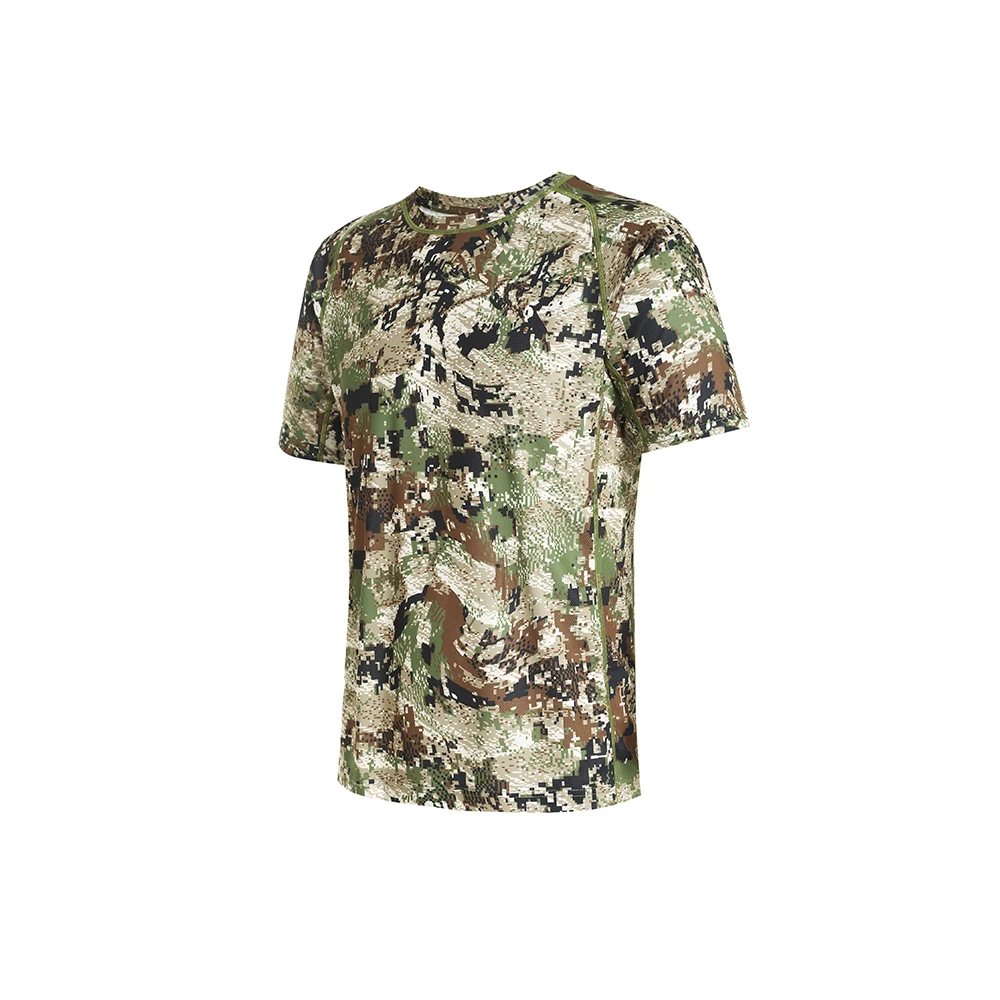 Hifad Men's Quick Drying Printed Camouflage Short Sleeve T-Shirt, Hunting Products, Summer Hunting Clothing