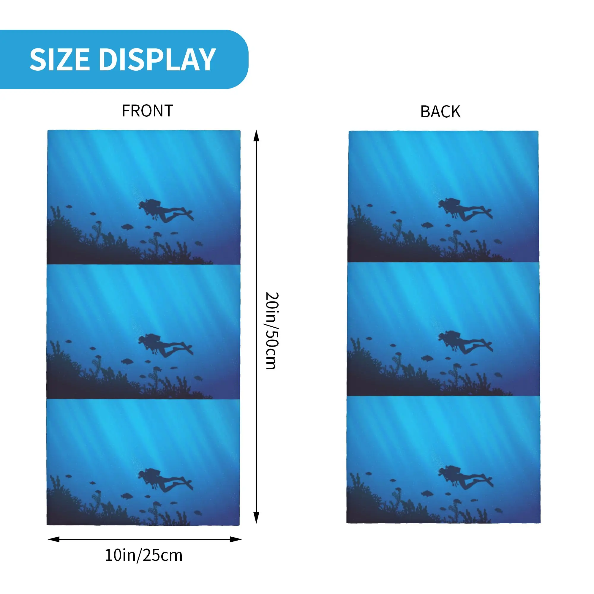 الغوص الغوص نمط باندانا الرقبة الجراب مطبوعة التفاف قناع وشاح متعدد الاستخدام الدراجات وشاح ركوب للجنسين الكبار كل موسم