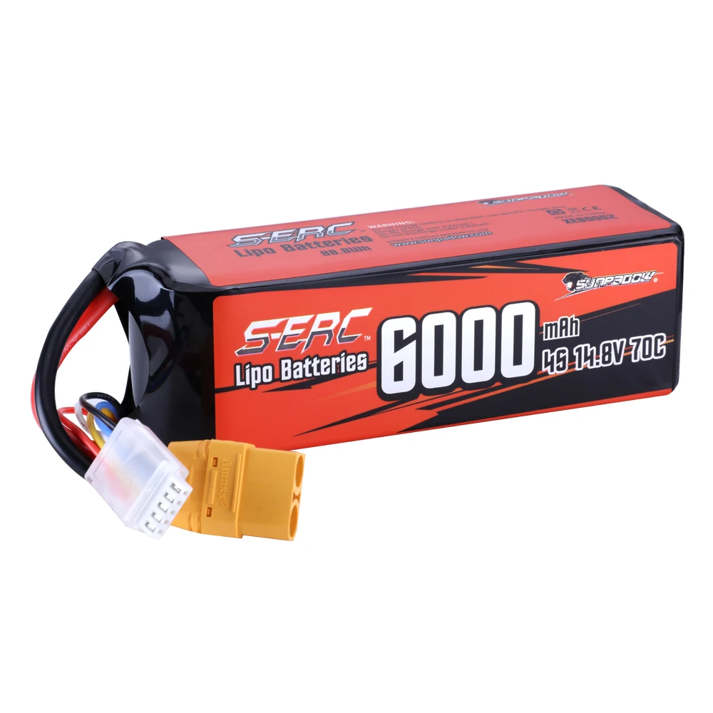 Akumulator SUNPADOW 4S Lipo do złącza 14,8 V 6000 mAh 70C XT90 z RC Buggy Truggy Pojazd Samochód Ciężarówka Czołg Wyścigi Hobby — zdjęcie produktu 7