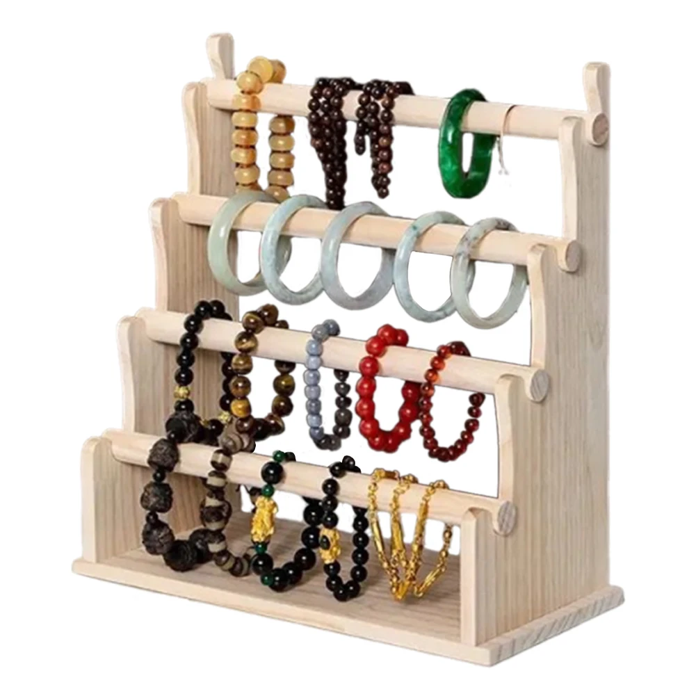 

4 Layer Wooden Bracelet Holder Bracelet Display Stand Jewelry Organizer