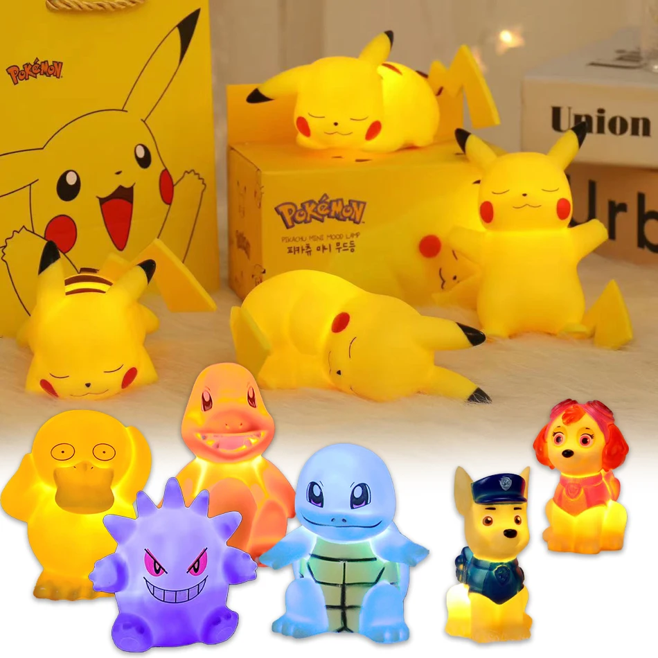 Cartoon Figuur Gengar Pikachu Nachtlampje Leuke Anime Zacht Licht Slaapkamer Nachtkastje LED Licht Kamer Decoratie Kid Kerst Speelgoed Cadeau