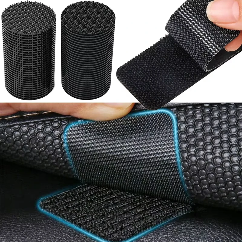 DIY Carpet Fasteners Auto Super Strong Sewing Double‑sided Tape Very Strong Adhesive Velcros Scratch Attaches Cable Organizer