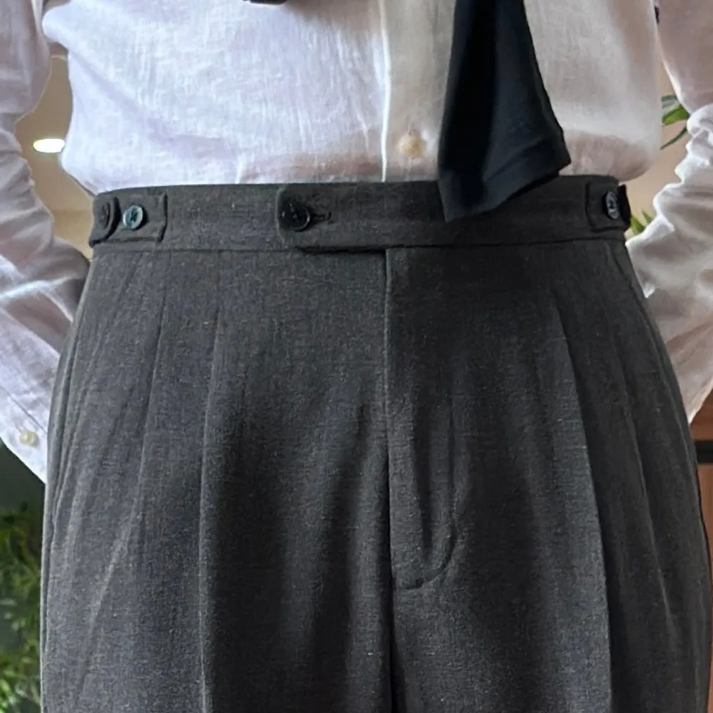 

Autumn Naples High-Waisted Straight-Leg Trousers Social British Style Dress Pants Business Casual Versatile Office Trousers Men