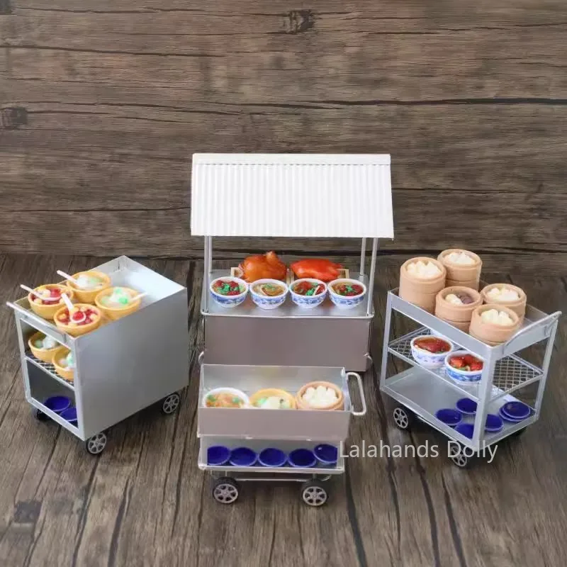 Dollhouse Mini Simulation Trolley/dining Cart Iron House, Barbecue House Food Play Scene Furniture Decoration Accessories