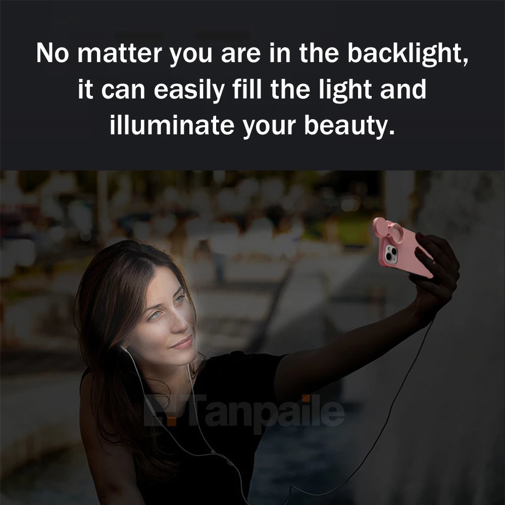 Selfie Ring Flash Fill Light phone Case For iphone 15 Pro Max Plus 14 13 12 11 X XS Max LED Flash Lighting Beauty Live Selfie Li