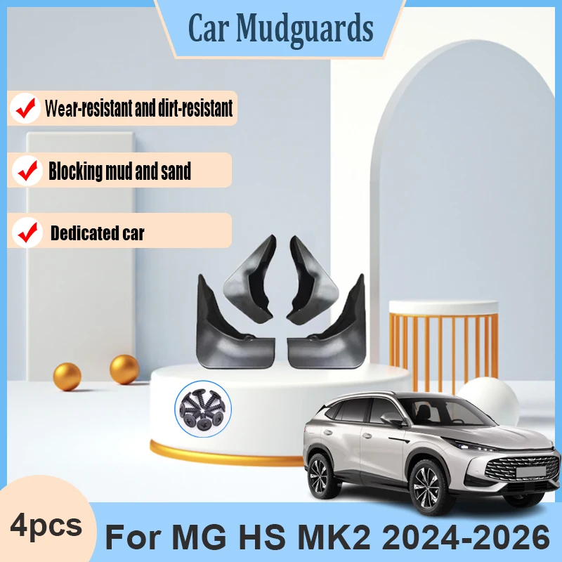

For MG HS MK2 2024 2025 2026 Roewe D5X MK3 Muds Flap 4 PCS Splash-proof Guards Flap Mudguards Fender Anti-mud Part Wheel Fender