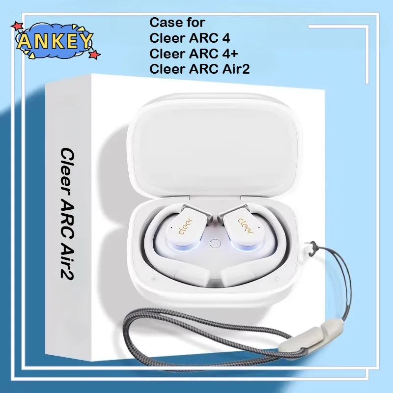 

Case for Cleer ARC4 / 4Plus / Air2 Earphone Protective Cover Anti-fall Soft Silicone Wireless Bluetooth Earbuds Carrying Lanyard